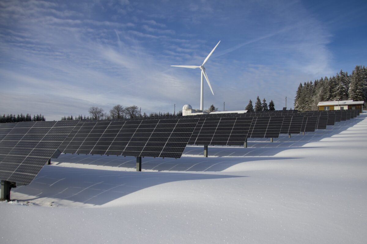 solar panels in winter